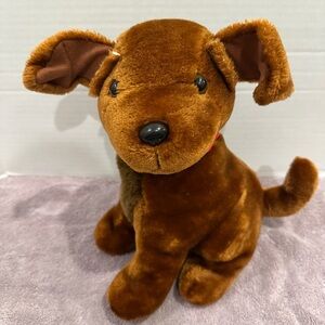 Vintage King Plush Brown Chocolate Lab Puppy Sitting Dog Stuffed Animal Toy HTF